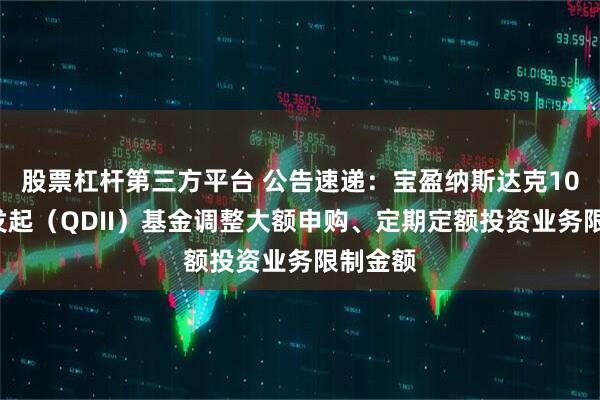 股票杠杆第三方平台 公告速递：宝盈纳斯达克100指数发起（QDII）基金调整大额申购、定期定额投资业务限制金额